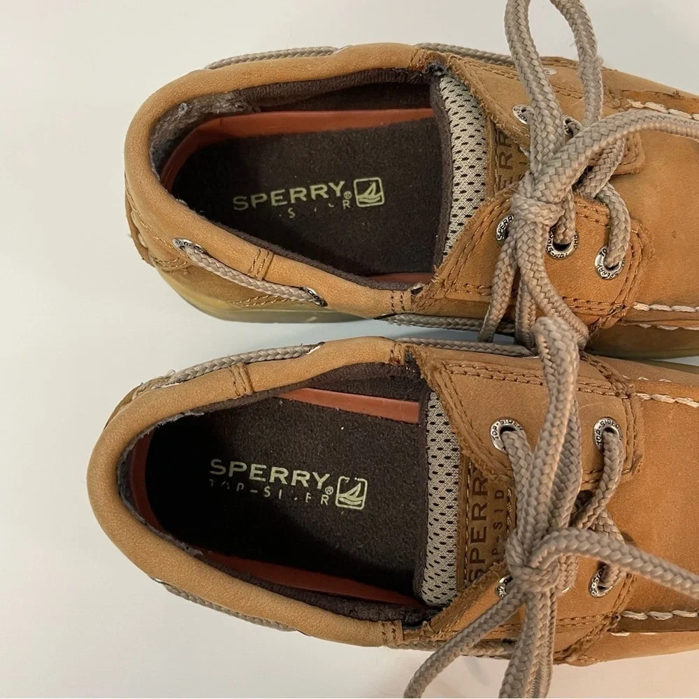Sperry Bill Fish Leather‎ BrownToddler Boat Shoes Size 10.5 W Pretty Colligate
